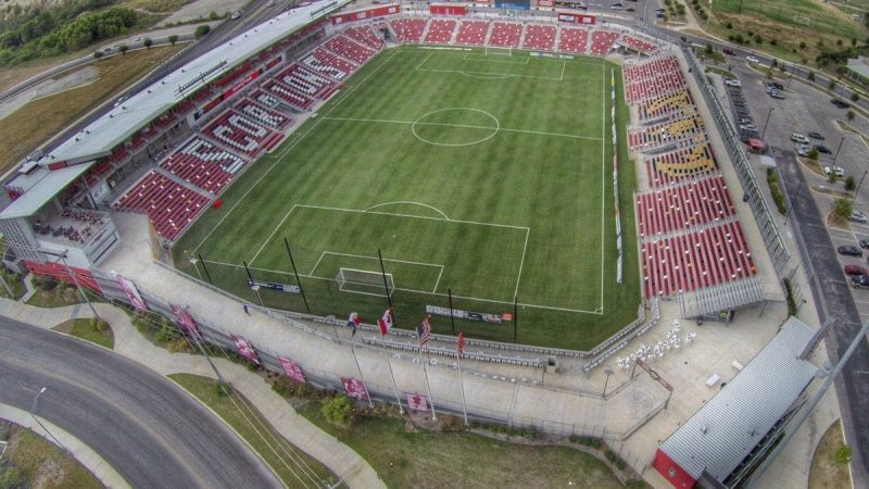 scorpion soccer stadium at toyota field aerial view